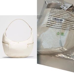 NWT Large Slouchy Sling Bag 13L *Metal Hardware Light Ivory/Gold